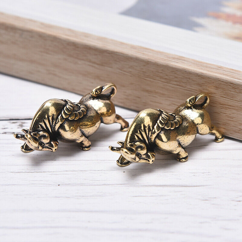 1Pc Retro Bull Statue Charms Pendant DIY Keychain Jewelry Sculpture Decor.l8