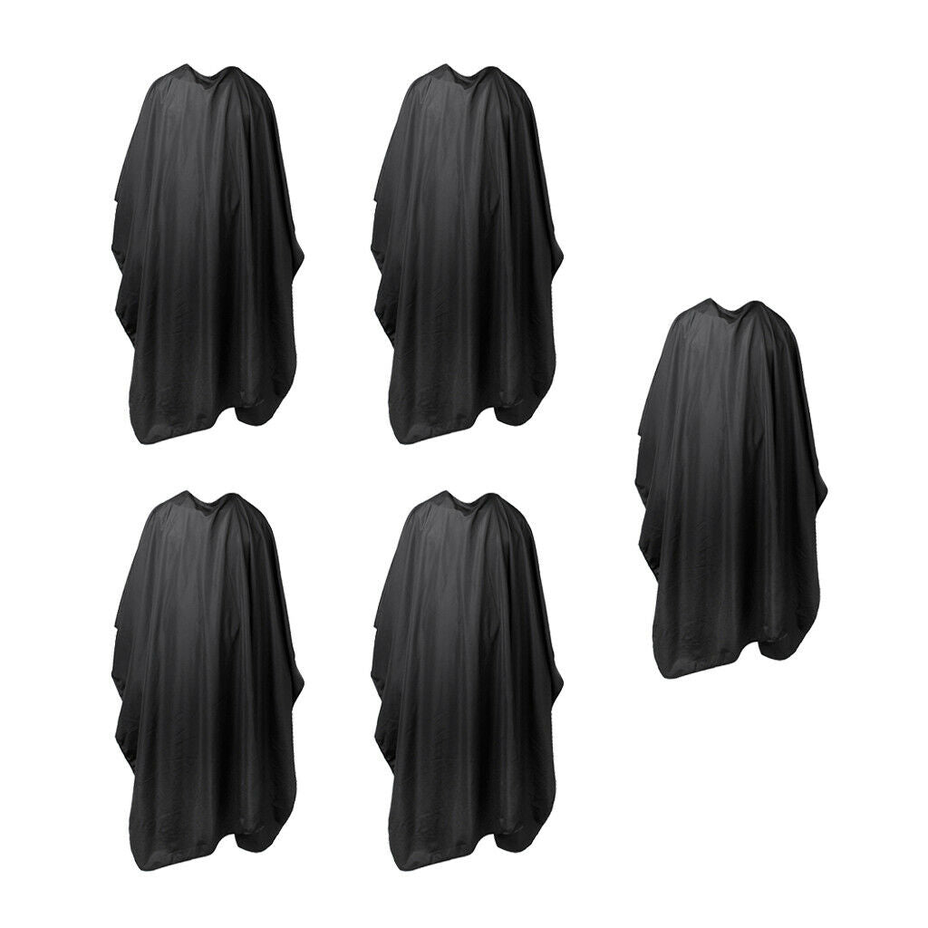 5x Barber Hair Cut Cutting Hairdresser Cape Apron Waterproof Gown Black