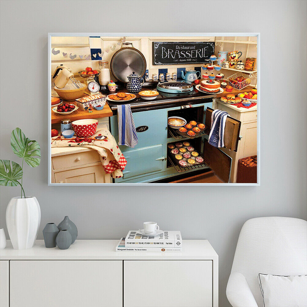 Mosaic Kitchen Pattern 5D DIY Full Drill Diamond Painting Cross Stitch Kit @