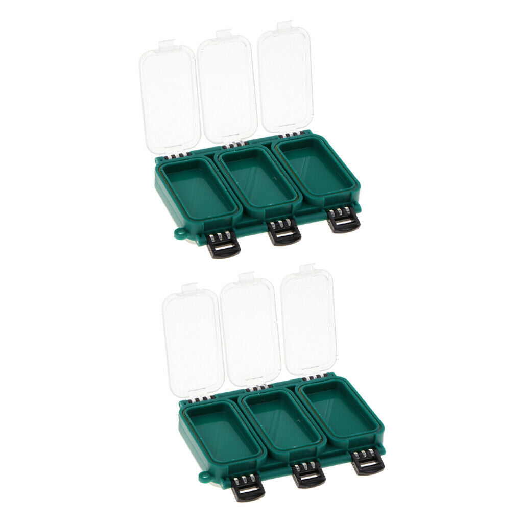 2pcs Fishing Lure Boxes Plastic Portable Storage Case Mini Box for Fishing