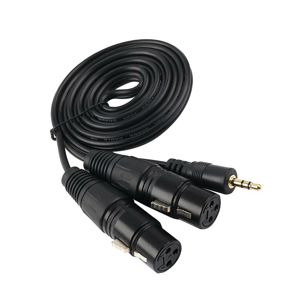3.5 Mm (1/8Inch) Mini Jack Stereo TRS To Dual XLR Splitter Adapter Cable