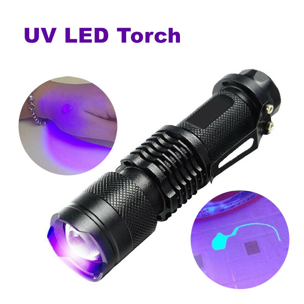 395nm UV Ultra Violet Flashlight Blacklight Aluminum LED Torch Light Lamp