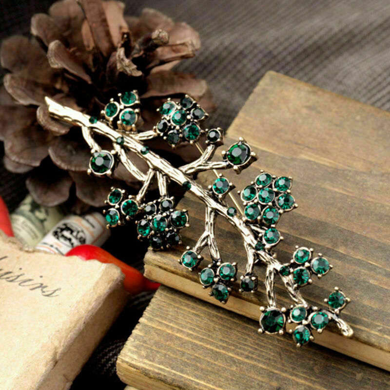 betsey johnson Fashion Rhinestone Crystal Flower Brooch Pin Art Deco