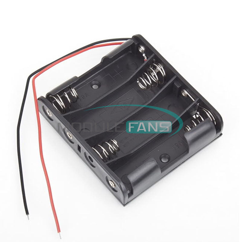 2PCS New Plastic Battery Case Storage Box Holder with Wire Leads 6.0V 4AA