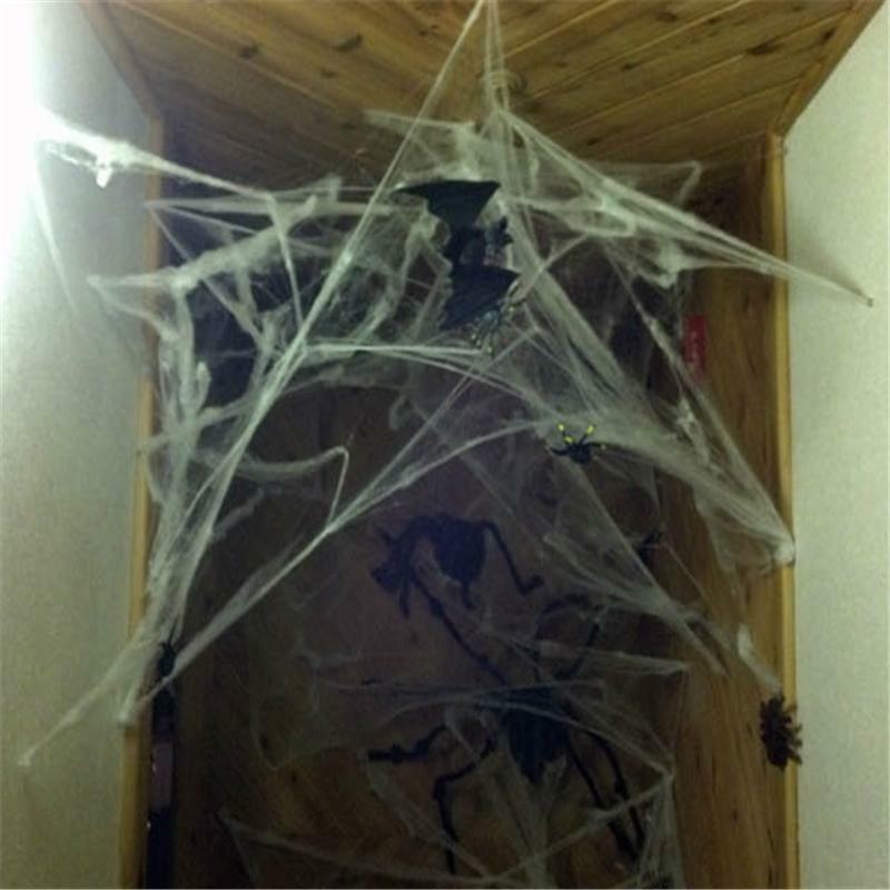 Stretchy Spider Web Net Cobweb With Spider for Halloween Party Decoration