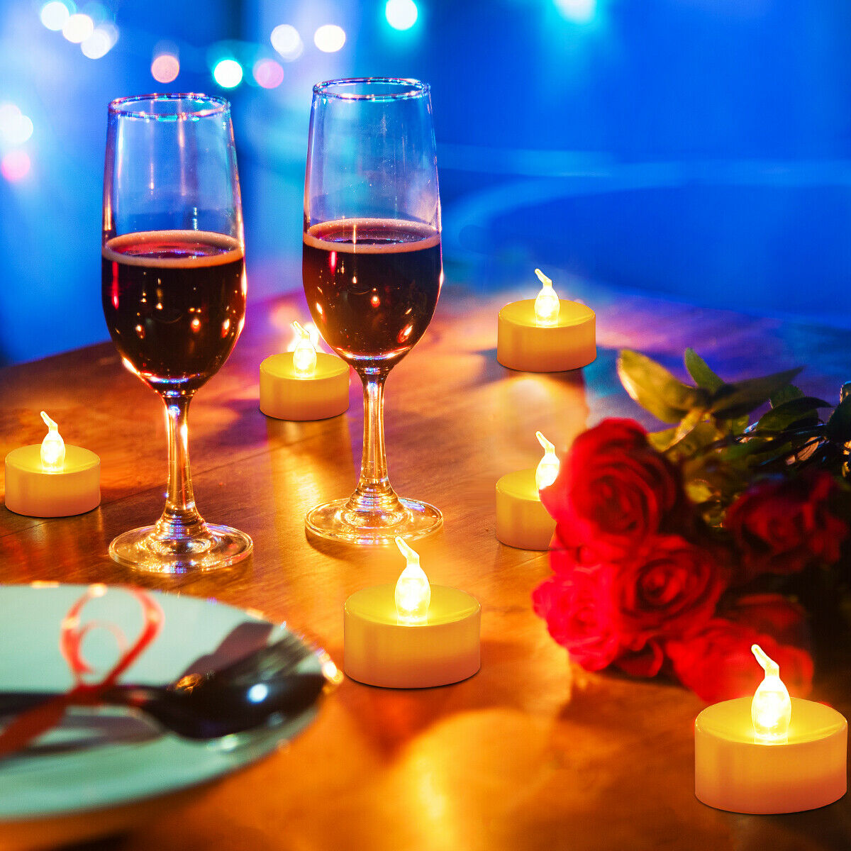 24x Flameless LED Candle Battery Operated Tea Light Flickering Wedding Decor