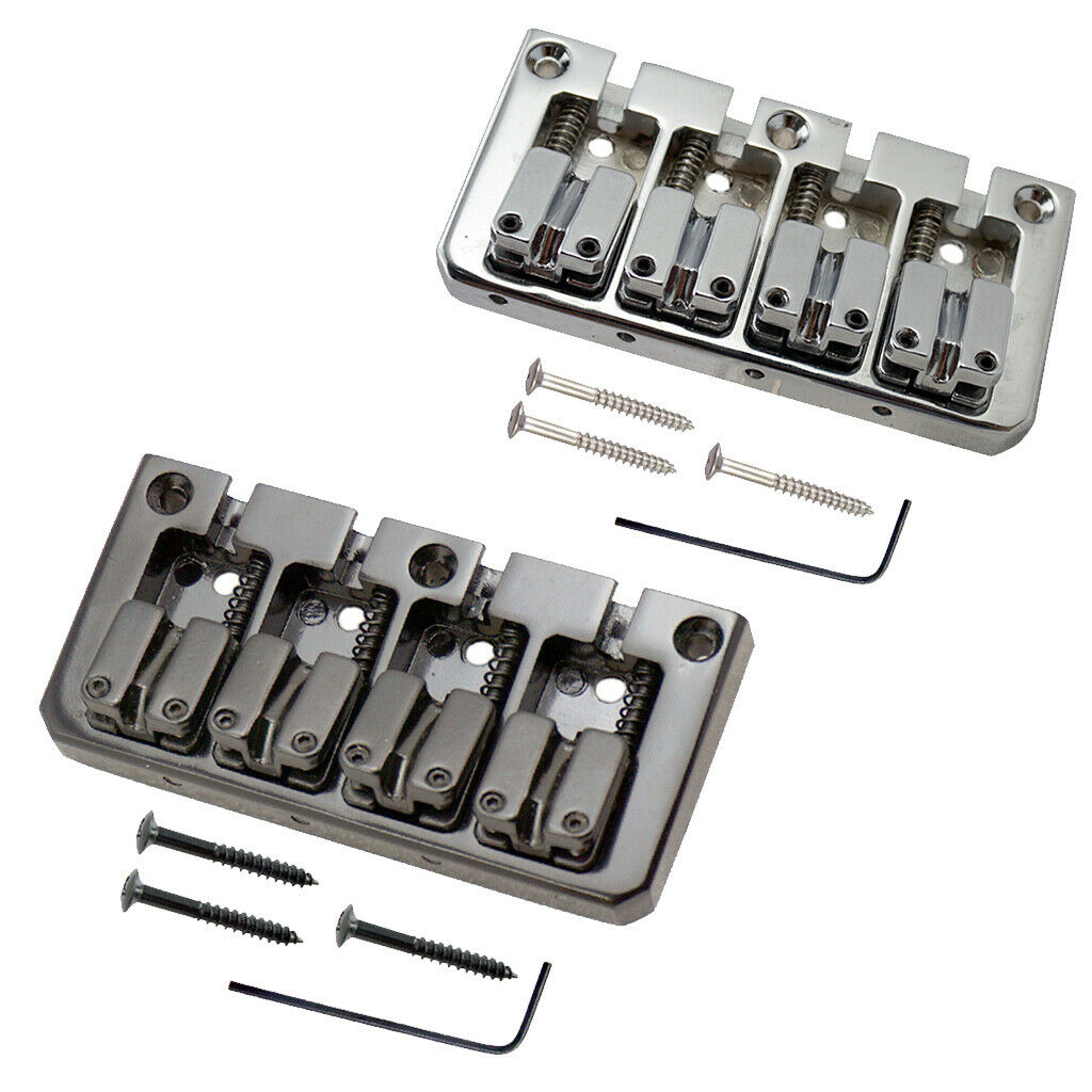 Black 4 String Bass Bridge With PB P Bass Pickup For Electric Bass Guitar