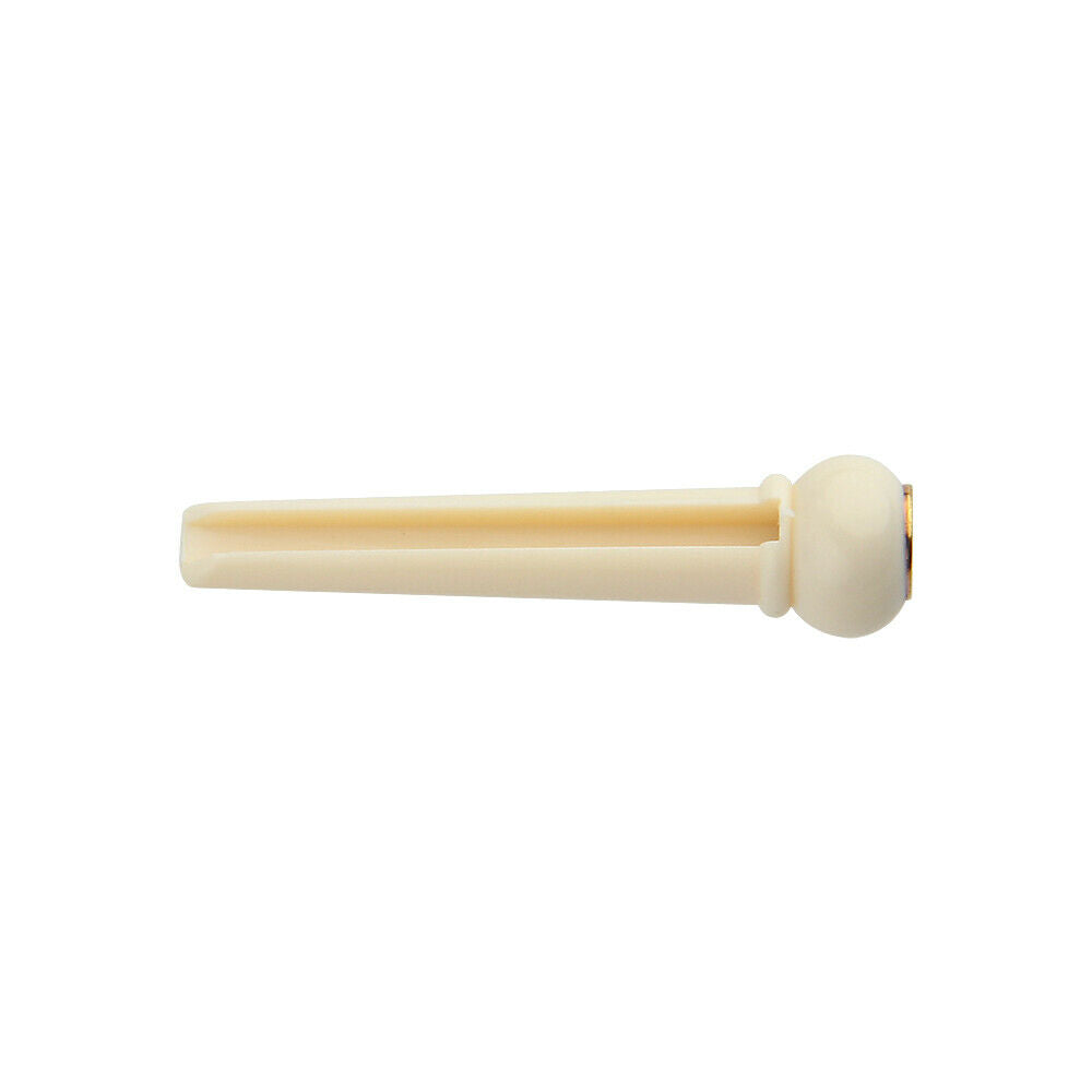 60 Pcs Acoustic Guitar Bridge Pin with Red Dot And Brass Circle Skirt Plastic