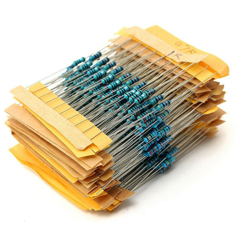 500pcs 50 Values 1/4W Metal Film Resistors Resistance Assortment Kit 1% 1Î©~10MÎ©