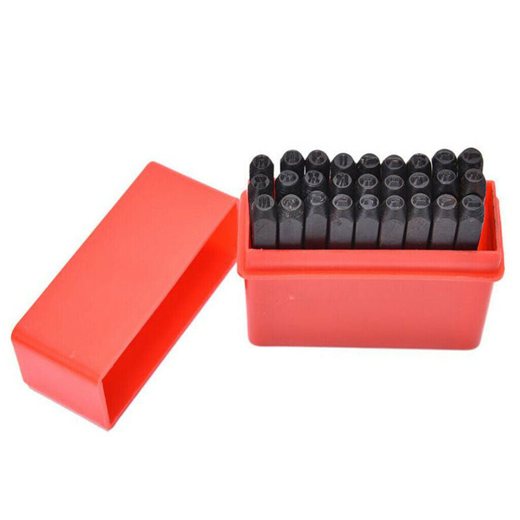 Alphabet Stamps Craft Set Letters Punch Steel Metal Leather Tool Case 4mm