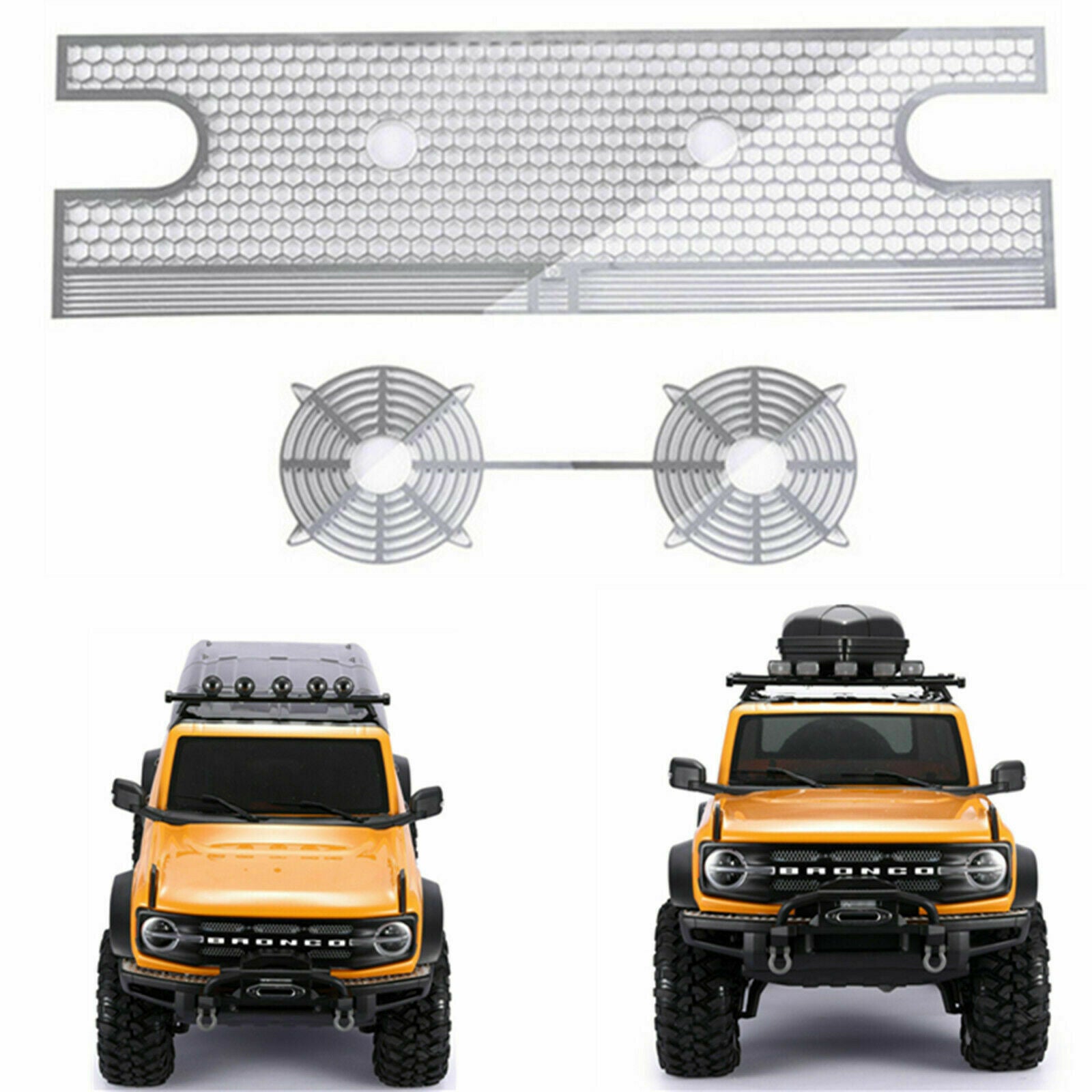 Grille Water Tank Sheet Cooling Case Plate for 1:10 Trx-4 New Ford Bronco RC Car