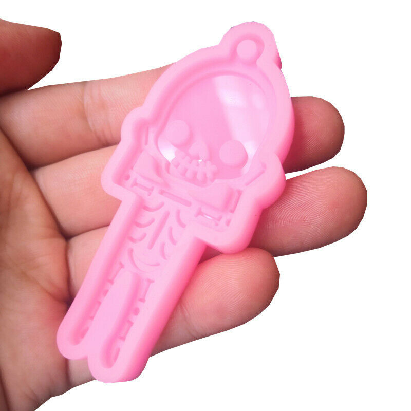Shiny Skeleton Earrings Mold keychain Necklace Polymer Clay Silicone MoldBDAU