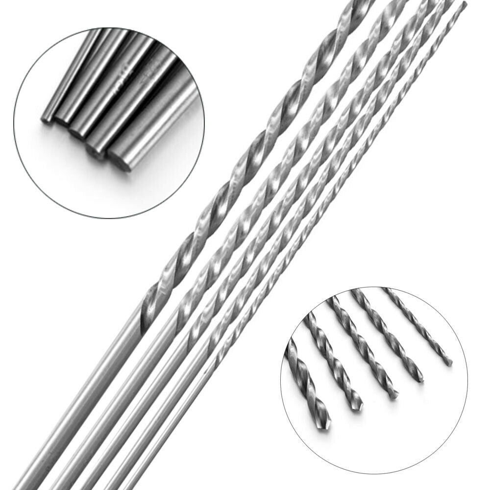 5x 160mm High Speed Steel Extra Long Twist Drill Bits Tool For Metal Drilling