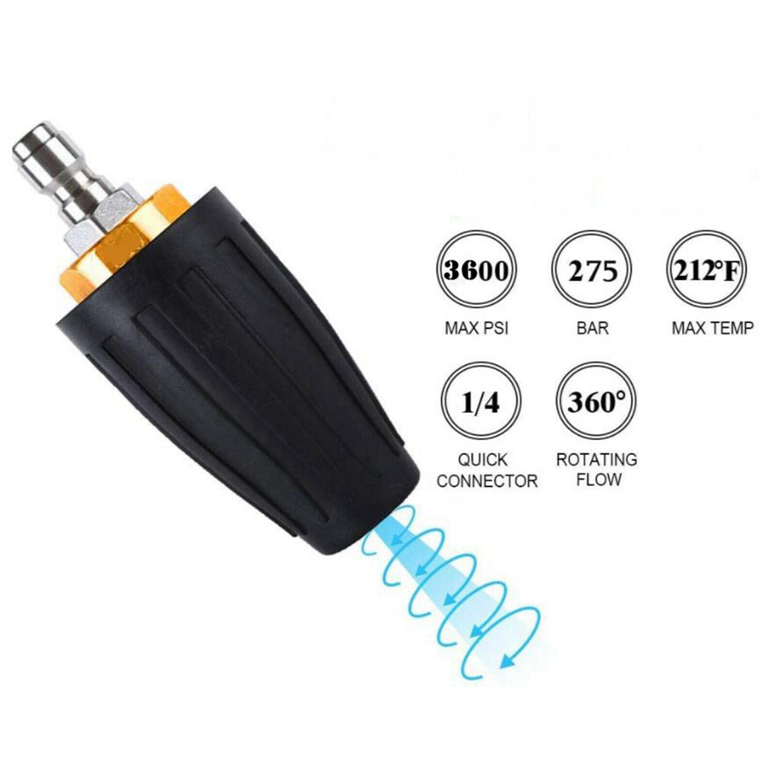 Pressure Washer Extension Adapter Turbo Spray Nozzle Tips 1/4" Quick Connect