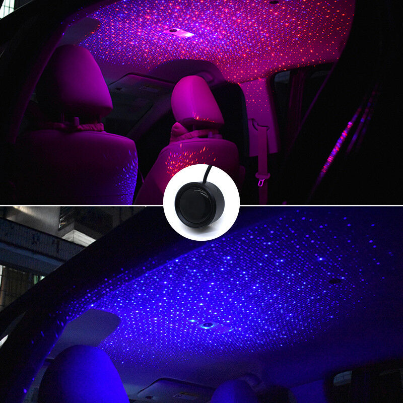 Car Ceiling Star Light LED Atmosphere Projector Armrest Box Galaxy Lamp Bright