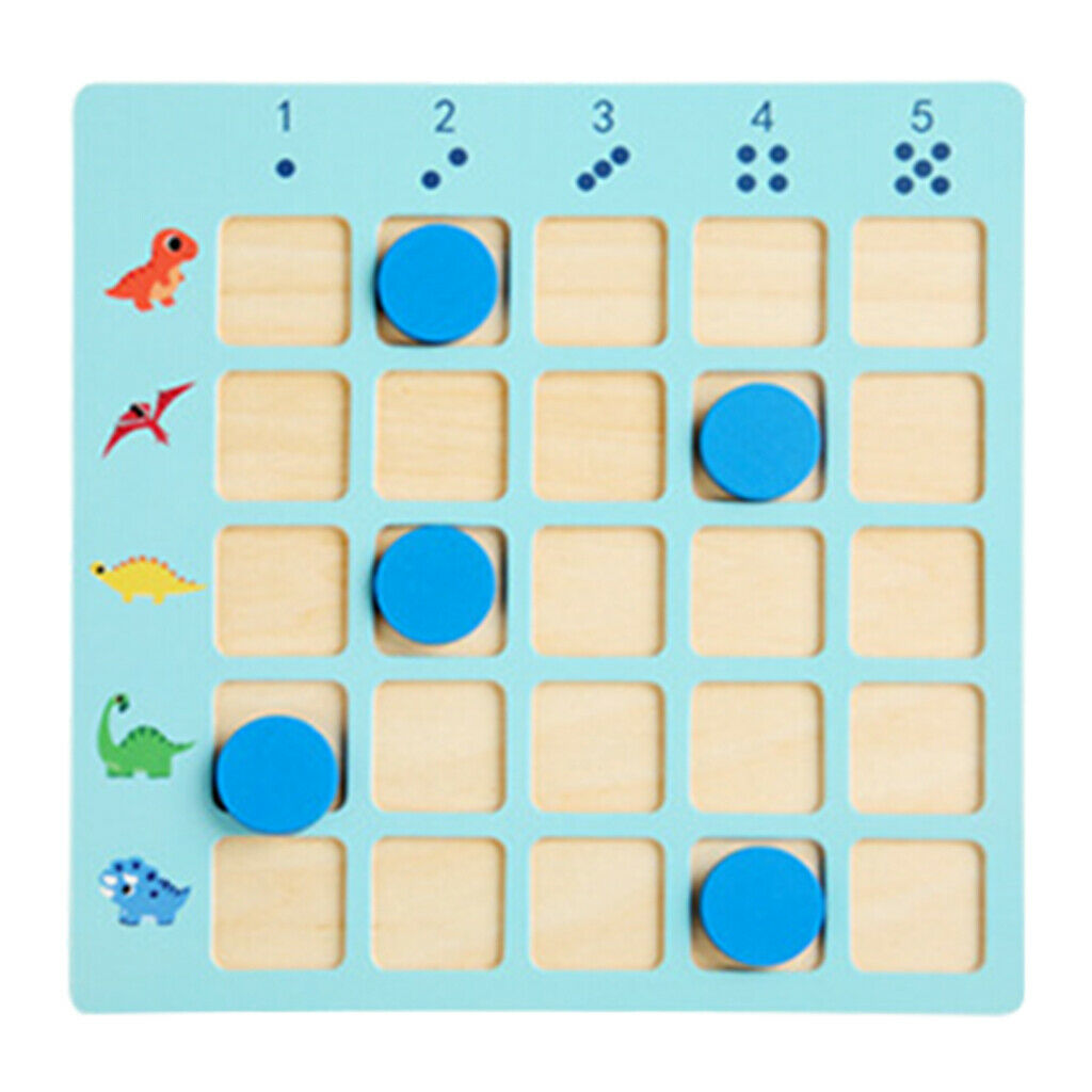 Baby Montessori Wooden Number Dinosaur Count Board Game Early Education Thinking