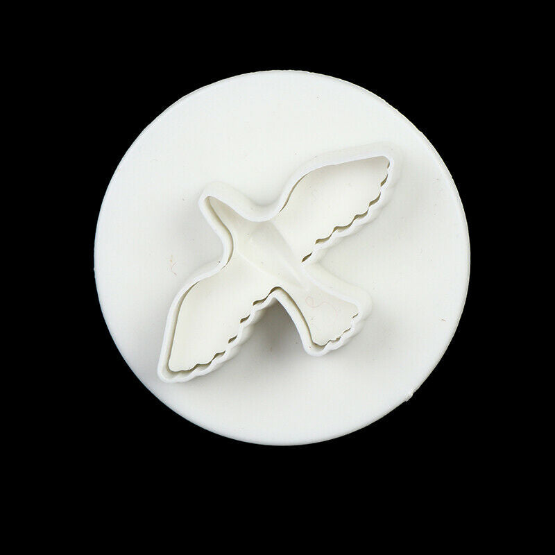 3pcs /set Dove Shape Cake Decorating Fondant Lacing Plunger Cutters Tools MoFCA