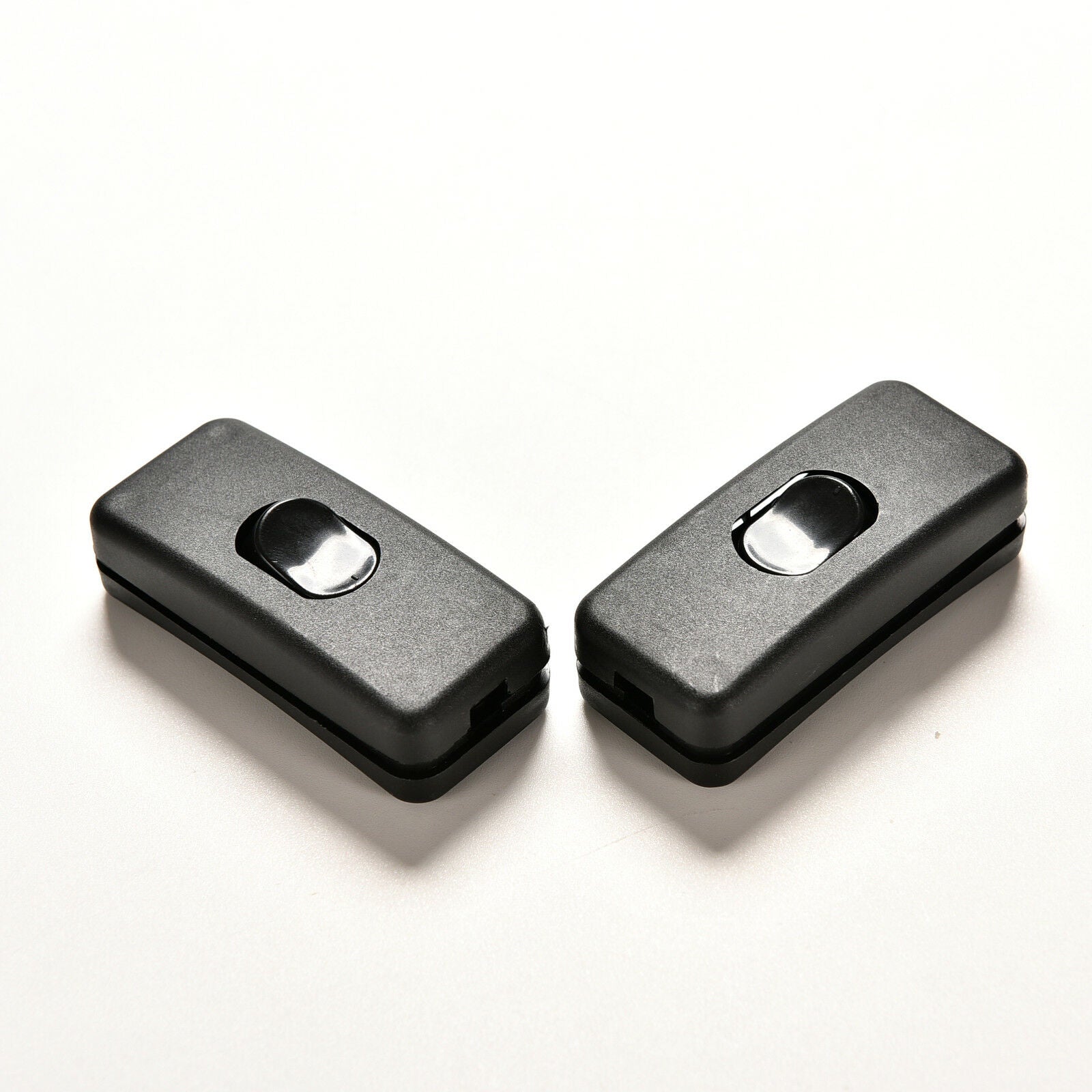 2pcs black Room Indoor AC 250V 2A Single Pole On/Off in Line Cord Switch .l8