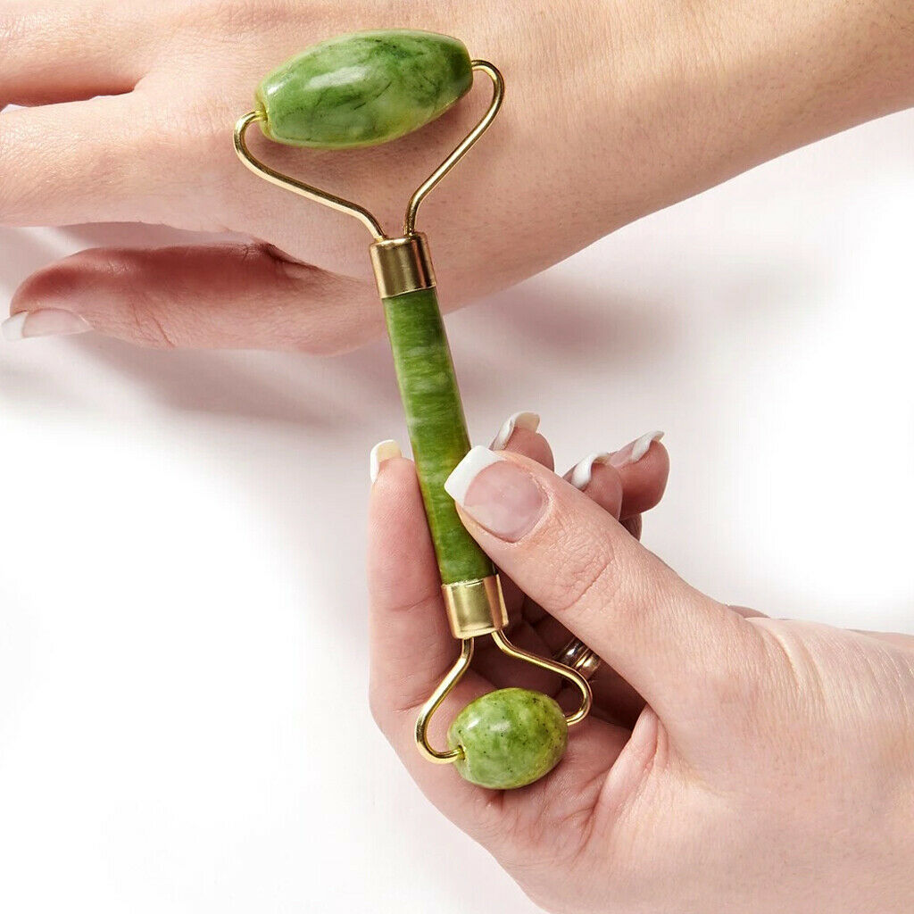 Jade Roller for Face with Gua Sha Massager Tool Natural Jade Facial Beauty Sets