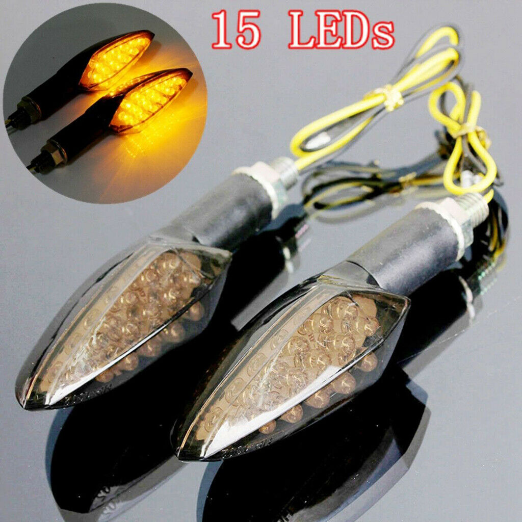 Pair 15 LED Motorcyclye Turn Signal Motor Flashing LED Indicator Light