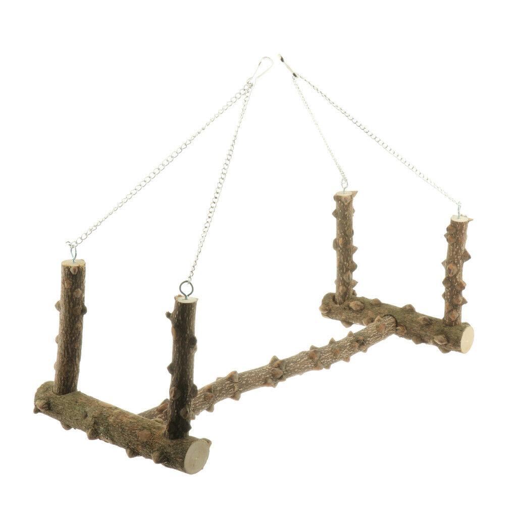 Bird Swing Natural Wood Swing Bird Toys for Birds Parrots Budgies Cockatiels