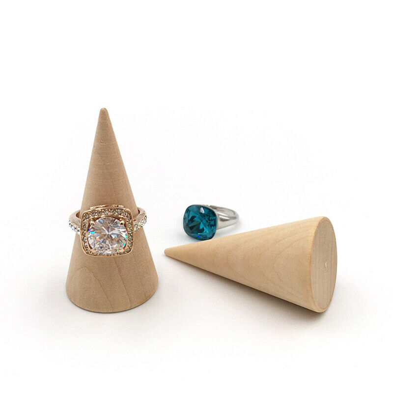 5 Pcs/Set Ring Organizer Wooden Cone Creative Ring Holder Jewelry Display Ho-CH