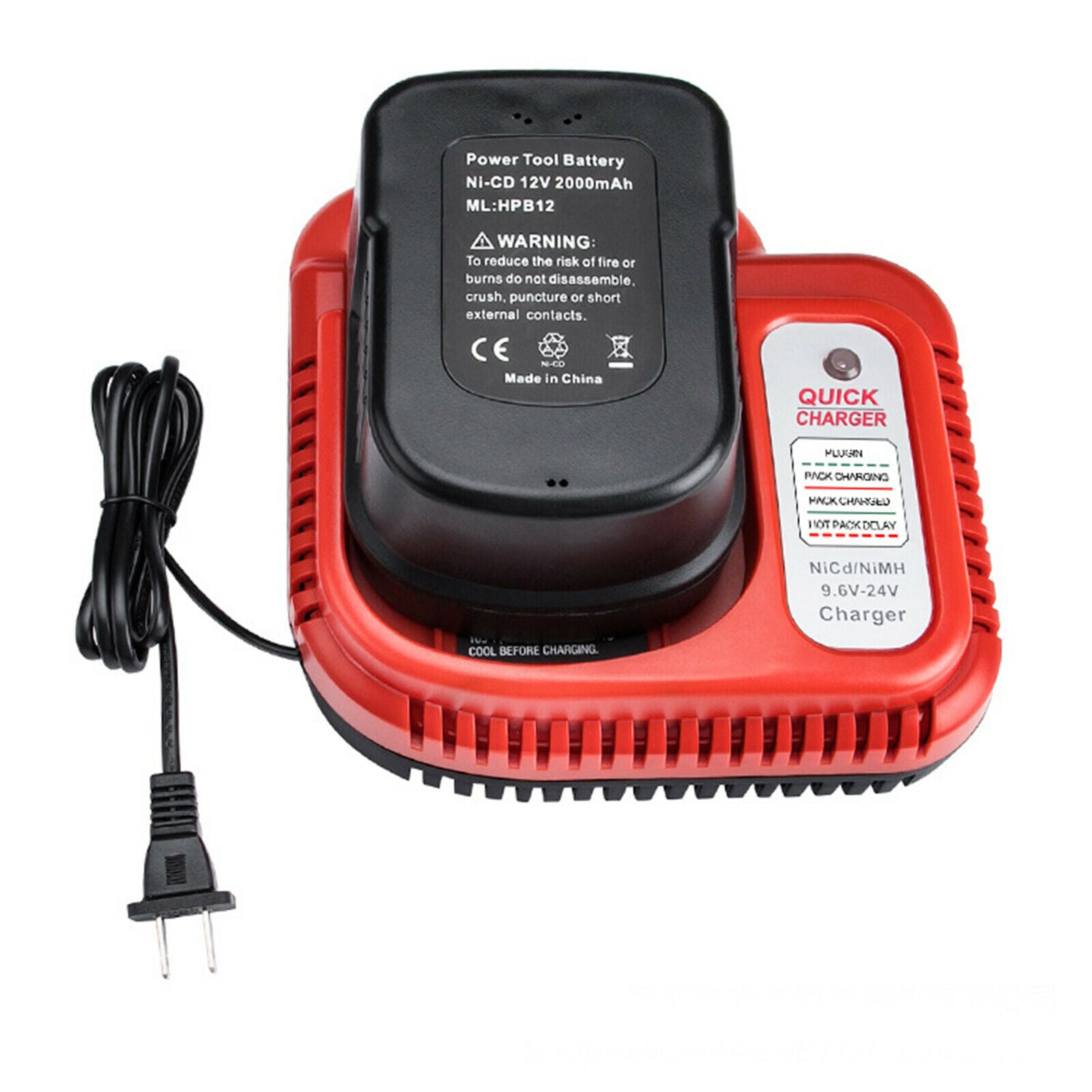Fast Battery Charger for Black & Decker HPB24 HPB14 FS12B NiCd NiMh Battery