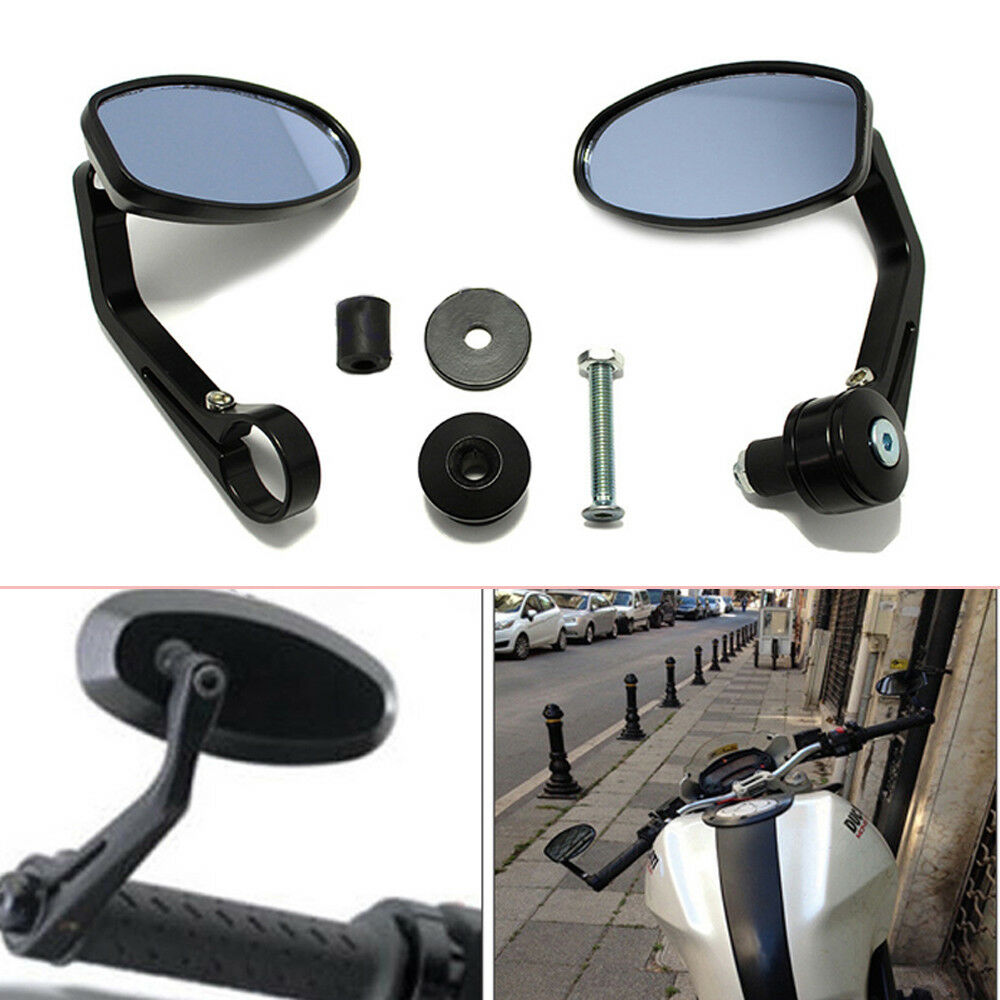 2PCS 7/8" Handlebar End Mirrors Universal For Motorcycle Street/Sports bikes ATV