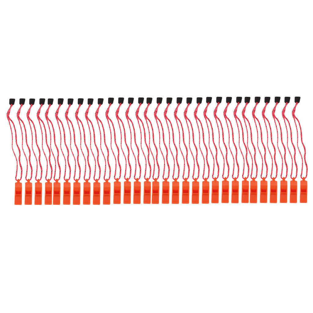 30Pcs Whistle With Lanyard For Safety Hiking