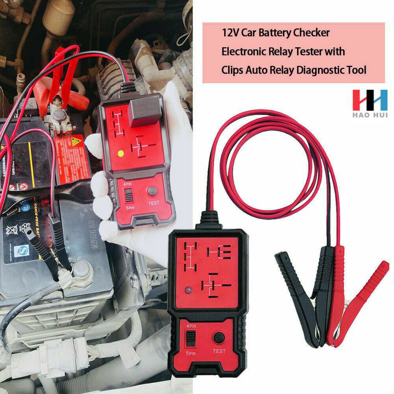 12V Metal Electronic Automotive Relay Tester Universal for Battery Checker