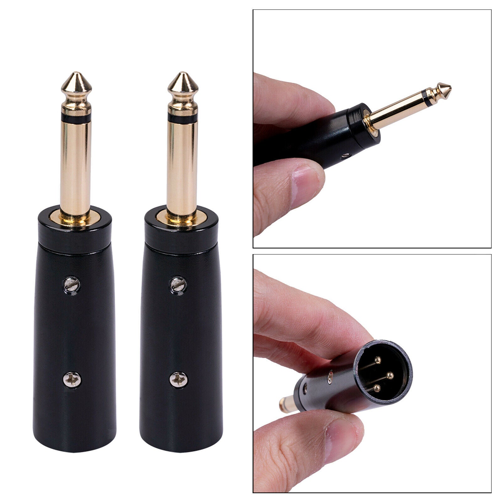 2x to 1/4 6.35mm Male Plug Mic Microphone Converter Converter Connector