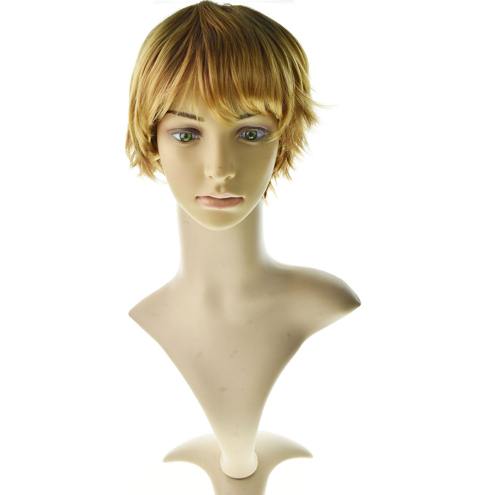 Lady Natural Short Hair Wig Pixie Curly Cropped Boycut Full Wig Women Bob+Cap