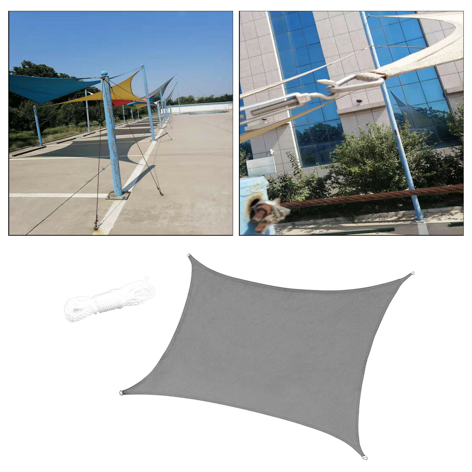 Square Canopy UV Block Outdoor Garden Awning Canopy for Swimmping Pool