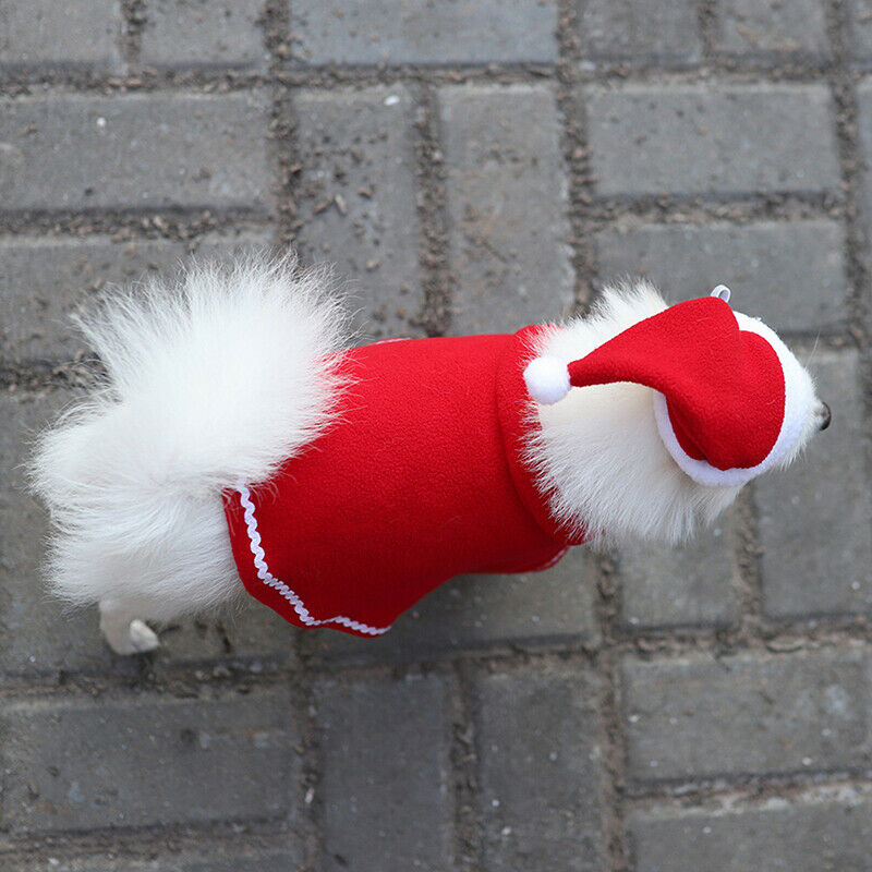 Christmas Dog Cloak Hat Set Pet Dog Coat Cape Dog Clothes Puppy Appar.l8