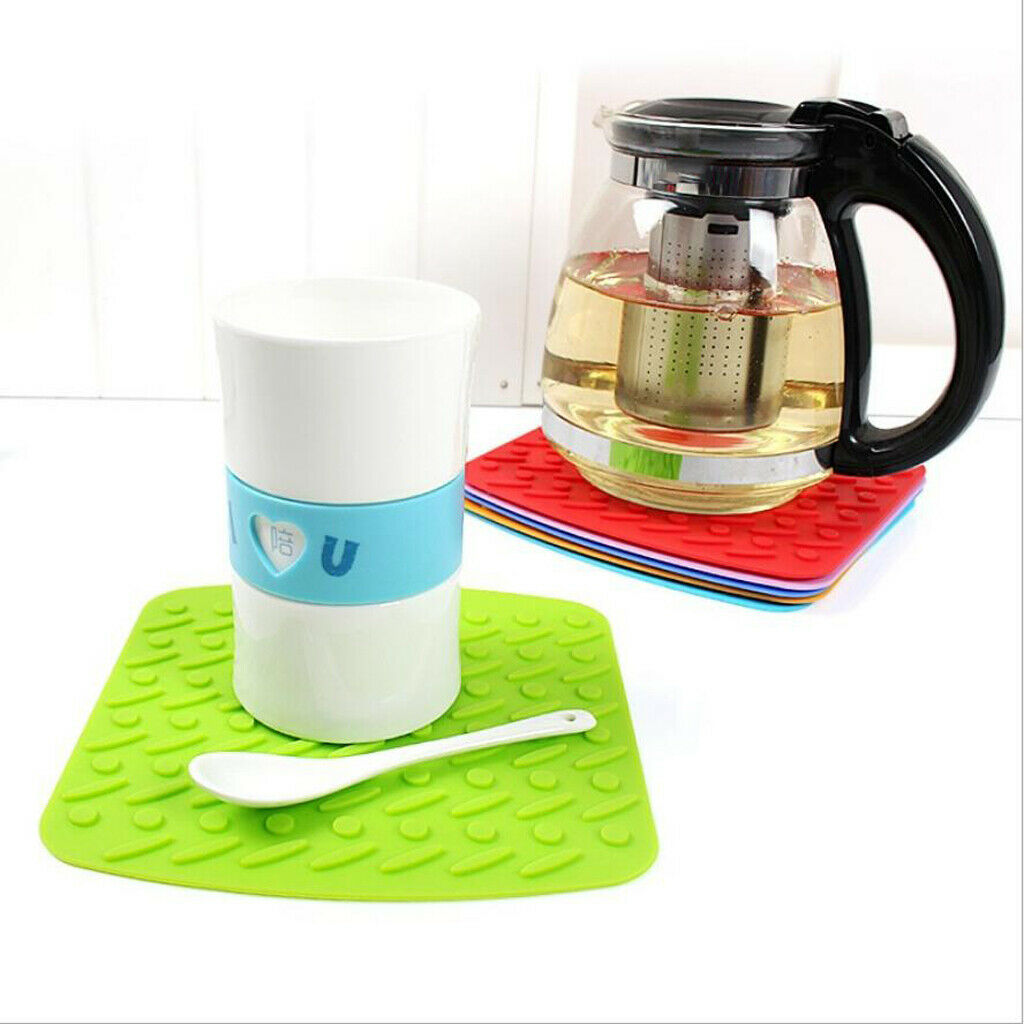 2x Multipurpose Silicone Pot Holder Non Slip Coffee Cup Placemat Hot Mitts