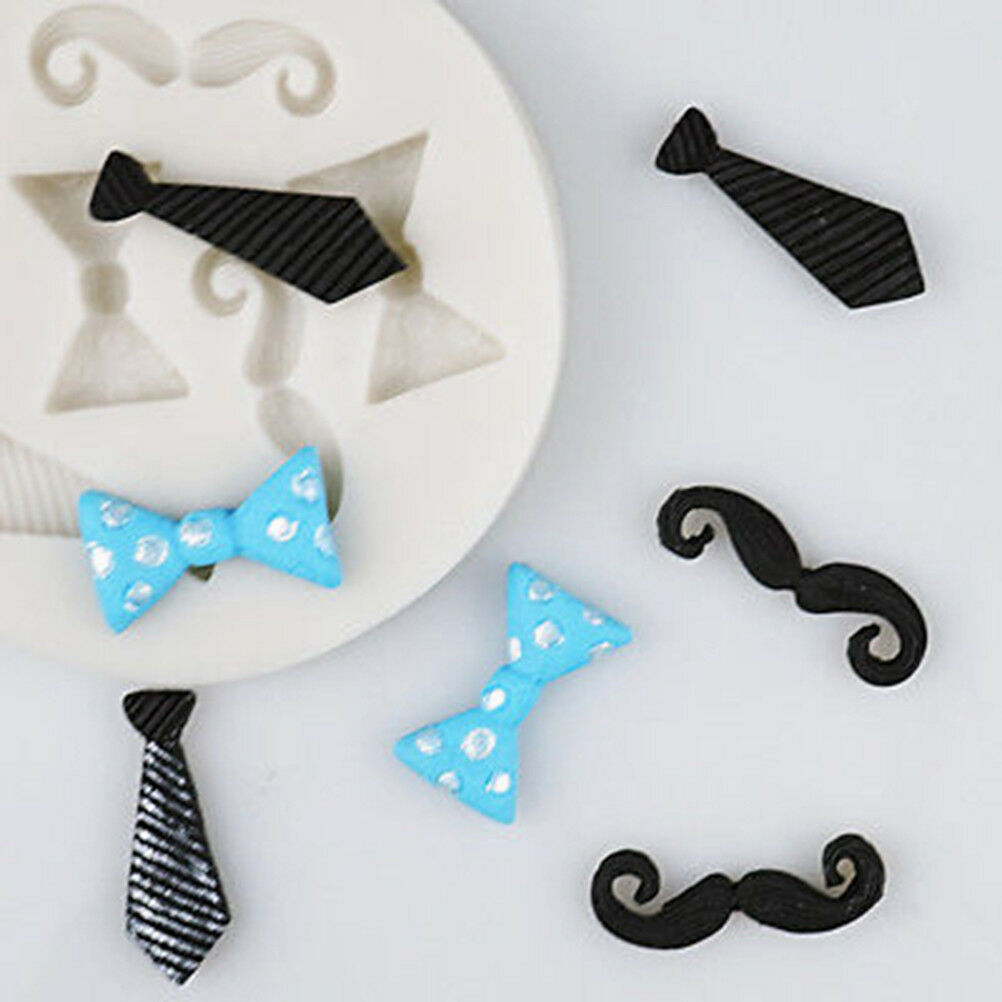 Silicone Beards Mustache Bow Tie Fondant Moulds Cake Sugarcrafts Chocolate Molds