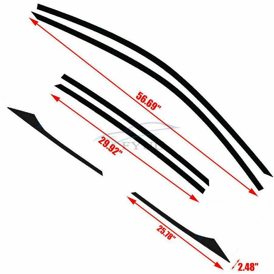 6 Pieces Chrome Vinyl Trim Blackout Left And Right Car Door Window Trim Stickers