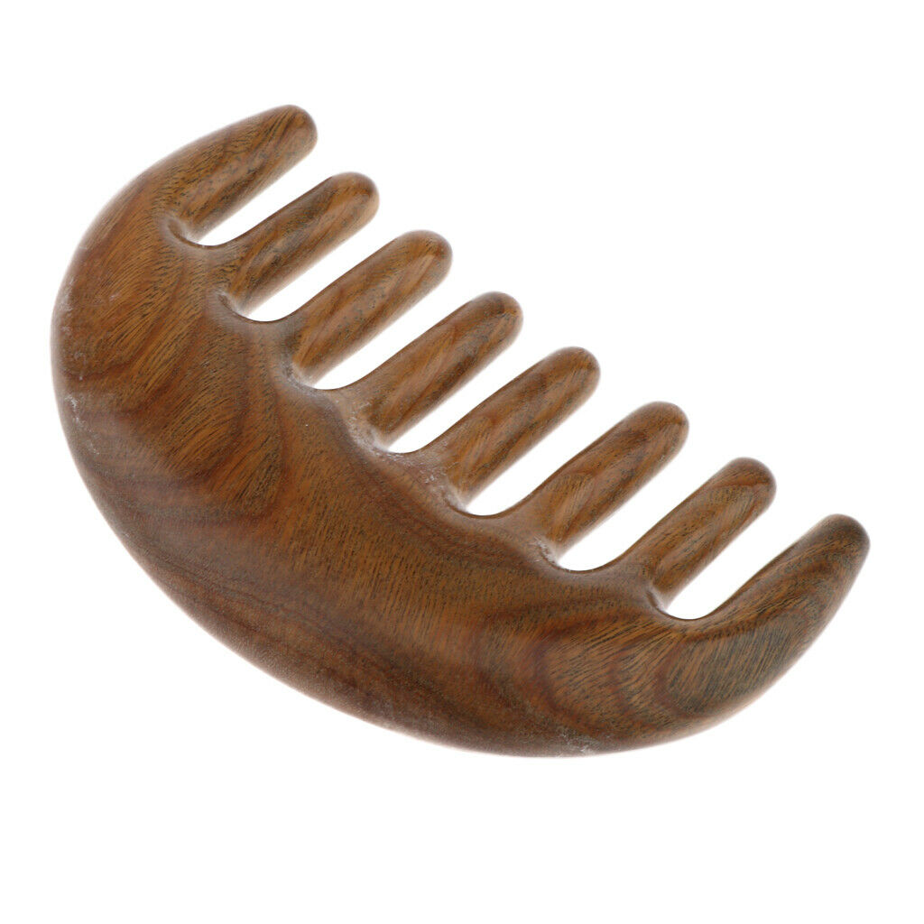 Handcraft Polishing Natural Sandalwood Wooden Scalp Massage Detangling Comb for