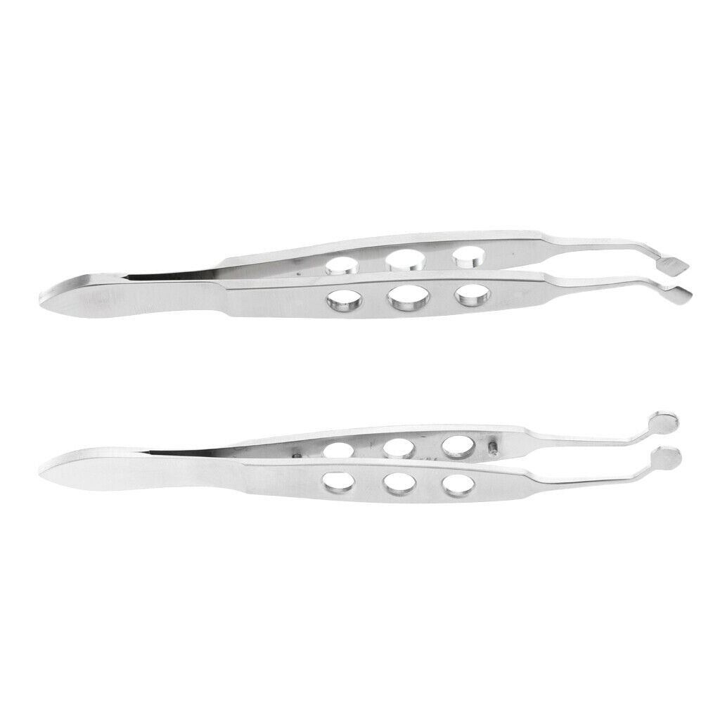 Set of 2 Stainless Eyelid Ophthalmic Instruments Eye Gland Massage Tweezer