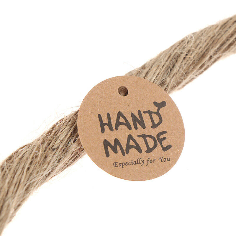 100PcsKraft Paper Hang Tag Handmade pattern Label For Gift Tagging Packag.l8