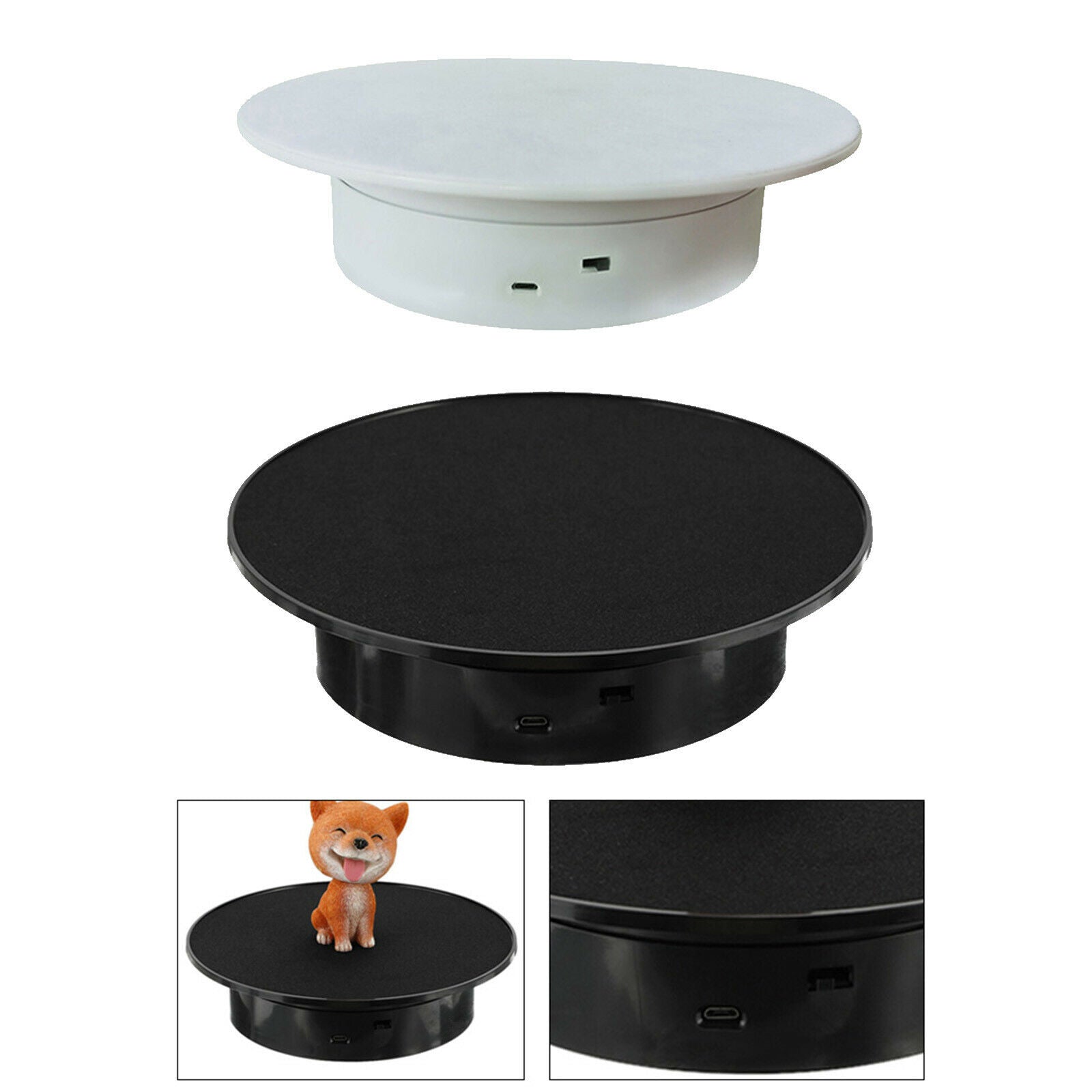 2pcs Electric Rotating Display Stand Turntable for Jewelry Watch