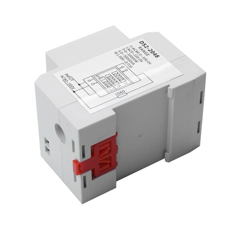 AC80-300V/100A Digital Energy Meter Din Rail LED Active Power Factor Multi-FunD3
