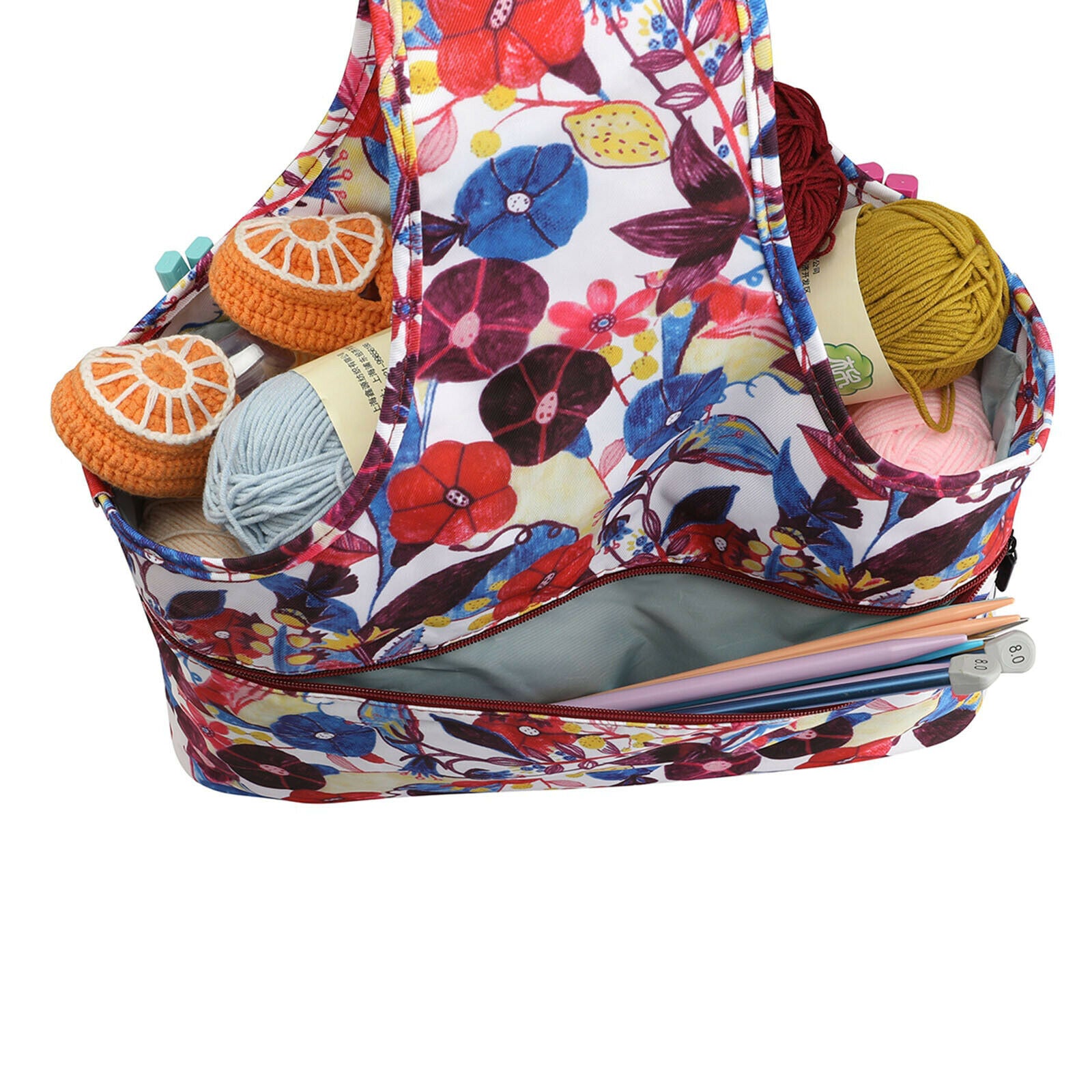 Knitting Tote Bag Yarn Storage Organizer Knitting Needles Crochet Supplies