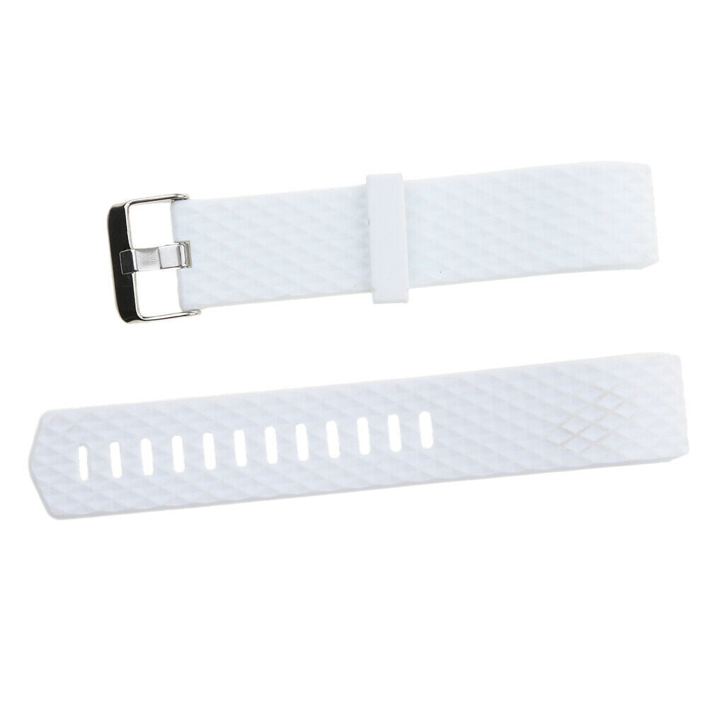 Silicone Rubber Watch Band Strap Diver's Men Lady for  Charge 2 White