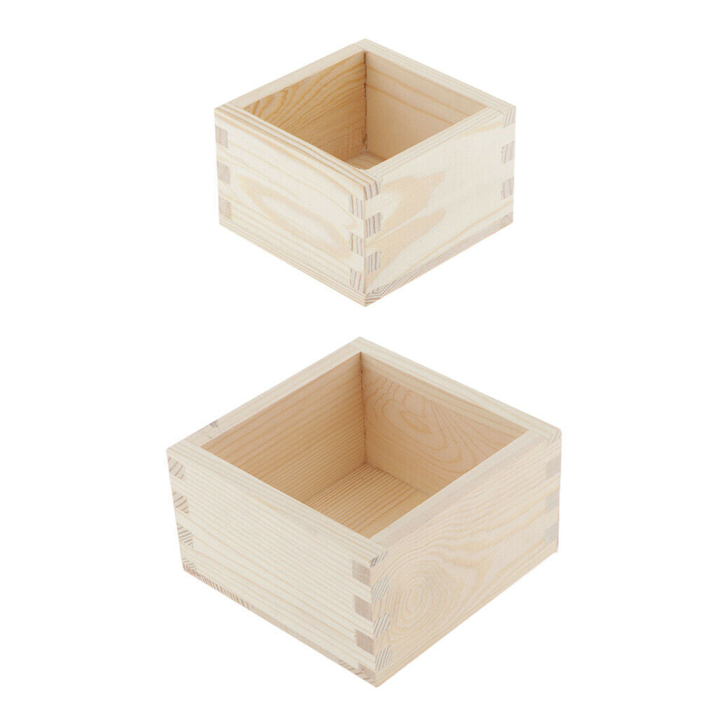 Natural Wood Square Storage Case Necklace Organizer Jewelry Holder Accessory