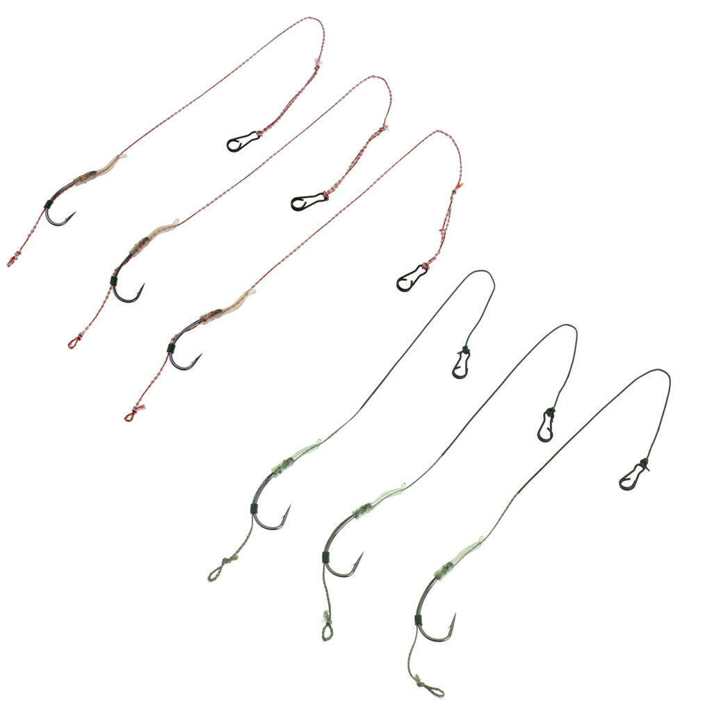 Hair Rigs Braid Carp Fishing Rig 6#/8#/10#/12# Carp Fishing Hook Tackle 6#