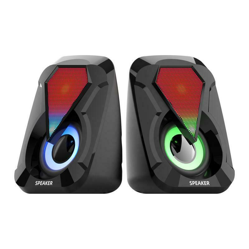 Surround Sound System RGB LED PC Speakers Bass USB Wired Gaming Desktop Computer