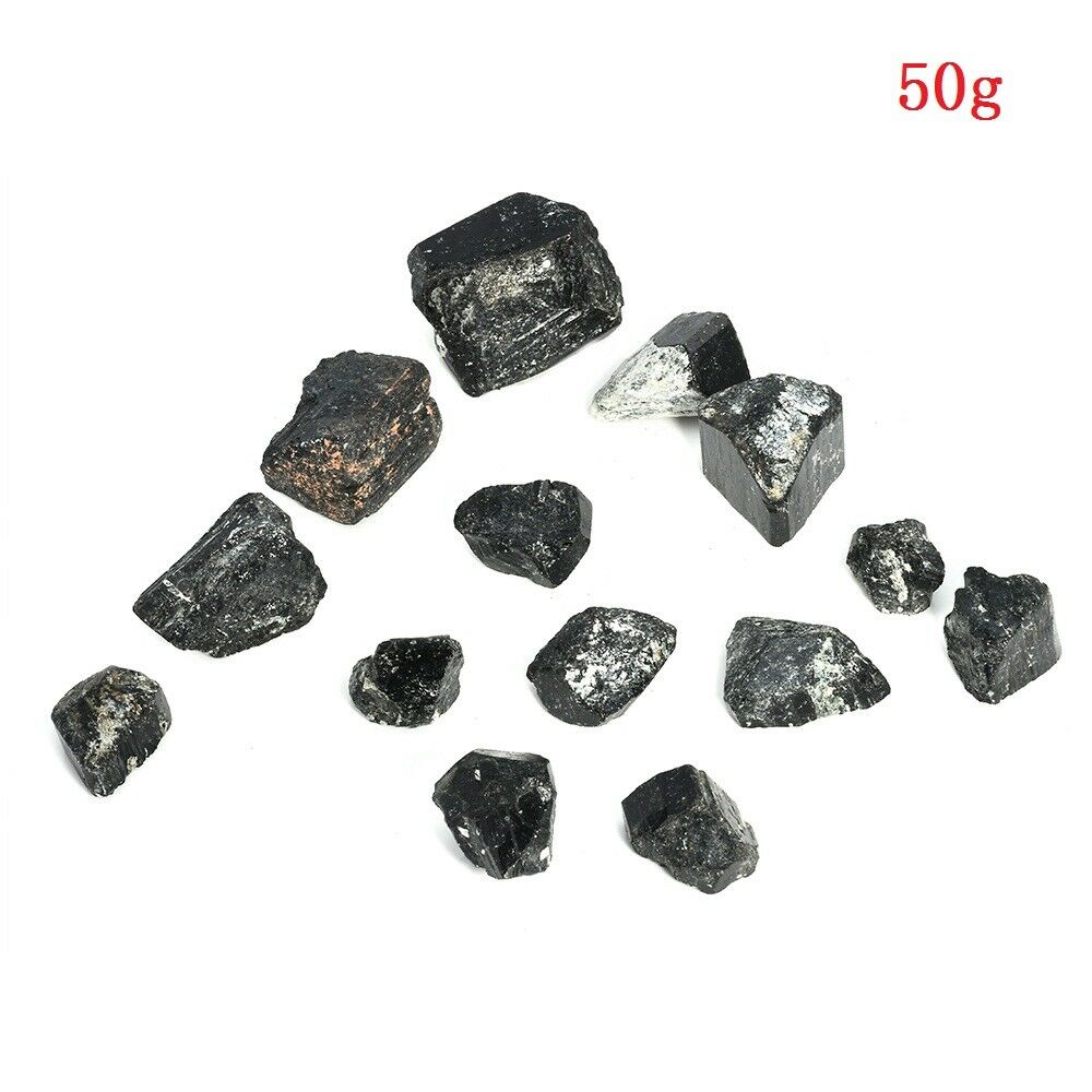 Natural 50g Black Tourmaline Crystal Rough Rock Mineral Specimen Healing Stone