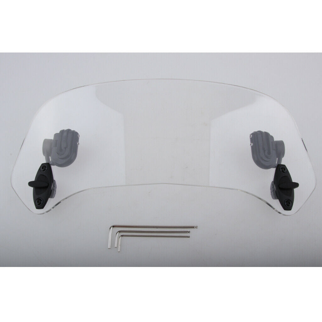 Adjustable Clip On Windshield Extension Wind Deflector 370mm for Motorcycle