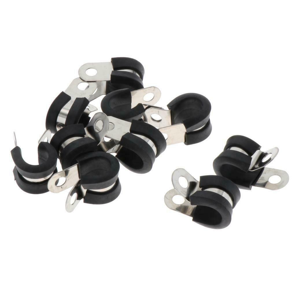10Pcs 13mm 1/2" P Tube Clips Pipe Line Clamp P Type Marine Grade 13x36mm